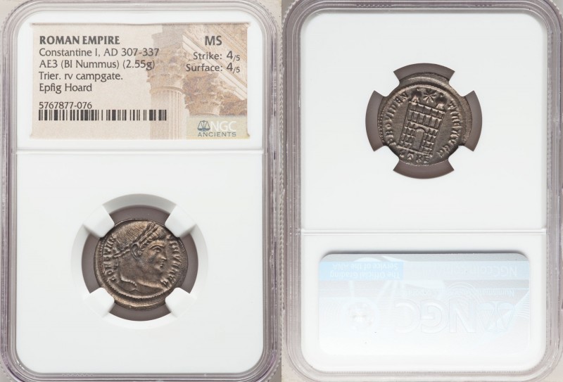 Constantine I the Great (AD 307-337). AE3 or BI nummus (20mm, 2.55 gm, 6h). NGC ...