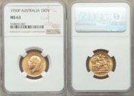 George V gold Sovereign 1930-P MS63 NGC, Perth mint, KM32. AGW 0.2355 oz. 

HID09801242017

© 2020 Heritage Auctions | All Rights Reserve