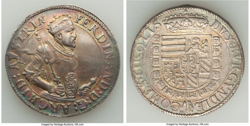 Archduke Ferdinand Taler ND (1564-1595) XF, Hall mint, Dav-8904. 39.0mm. 28.47gm...