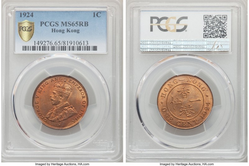 British Colony. George V Cent 1924 MS65 Red and Brown PCGS, KM16. 

HID0980124...