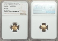 Dutch India gold Pagoda ND (1760-1794) MS64 NGC, Tuticorin mint, KM49. 

HID09801242017

© 2020 Heritage Auctions | All Rights Reserve