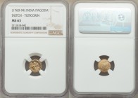 Dutch India gold Pagoda ND (1760-1794) MS63 NGC, Tuticorin mint, KM49. 

HID09801242017

© 2020 Heritage Auctions | All Rights Reserve