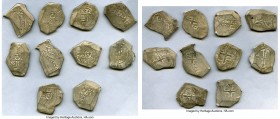 Philip V 10-Piece Lot of Uncertified Cob 8 Reales VF, Includes 10 cob 8 Reales, likely all from Mexico from the reign of Philip V, most all missing th...