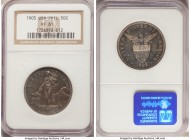 USA Administration Proof 50 Centavos 1905 PR61 NGC, KM167. Mintage: 471. Lowest mintage Proof in this short series struck between 1903 and 1908. Rose,...