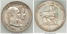 4-Piece Lot of Uncertified Assorted Crowns, 1) Austria: Franz Joseph I "Wedding Anniversary" 2 Gulden ND (1879) - AU (Lightly Cleaned), KM-XM6, Dav-31...