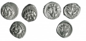 TRACIA. APOLONIA PÓNTICA. Lote 3 dracmas (c. 400 a.C.). MBC/MBC-.