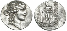 TRACIA. TASOS. (Post. 148 a.C.). A/ Cabeza de Dionisos a der. coronada de vid. R/ Hércules a izq. con ley. griega. SBG-1759. MBC.