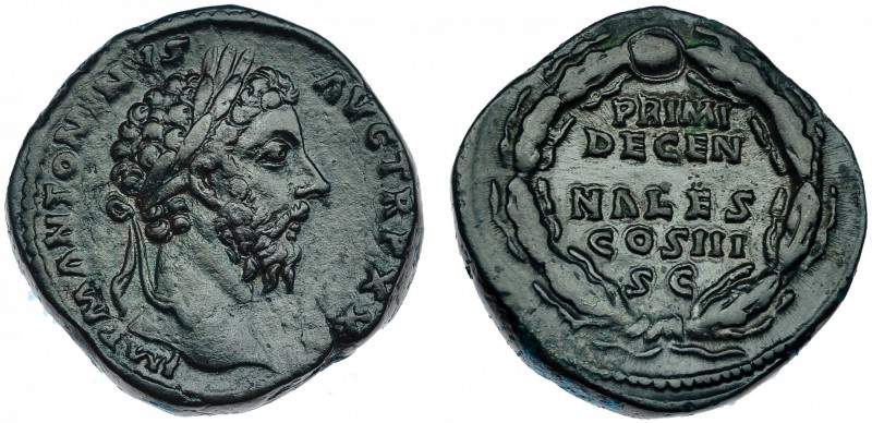 MARCO AURELIO. Sestercio. Roma (170-171). A/ Cabeza laureada a der.; IMP. M. ANT...