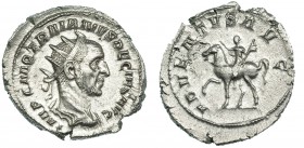 TRAJANO DECIO. Antoniniano. Roma (249-251). R/ Emperador a caballo a izq.; ADVENTVS AVG. RIC-11b. EBC/EBC-.