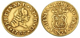 1/2 escudo. 1755. Sevilla. PJ. VI-429. MBC.