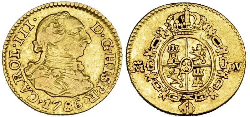 1/2 escudo. 1786. Madrid. DV. VI-1065. Pequeñas marcas. MBC.