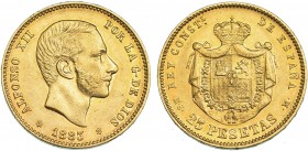 25 pesetas. 1883* 18-83. Madrid. MSM. VII-112. R.B.O. MBC+.