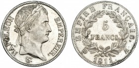 FRANCIA. Napoleón Bonaparte. 5 francos. 1811- A. KM-694.1. EBC-.