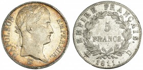FRANCIA. 5 francos. 1811 D. KM 694.5. MBC-.