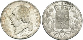 FRANCIA. 5 francos. 1823 W. KM 711.13. MBC+.