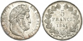 FRANCIA. 5 francos. 1847 A. KM 749.1. EBC-/MBC.