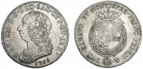 ESTADOS ITALIANOS. CERDEÑA. Carlos Manuel III. Escudo. 1758. C-20. MBC-/MBC.