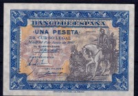 BANCO DE ESPAÑA. 1 peseta. 6-1940. Serie E. ED-D42a. SC.