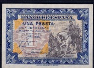 BANCO DE ESPAÑA. 1 peseta. 6-1940. Serie E. ED-D42a. Pequeña marca en rev. SC.