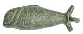 ROMA. Dominación romana en Egipto. Bronce. Colgante en forma de Lepidotes (?). Longitud: 7,7 cm. S. I d.C.