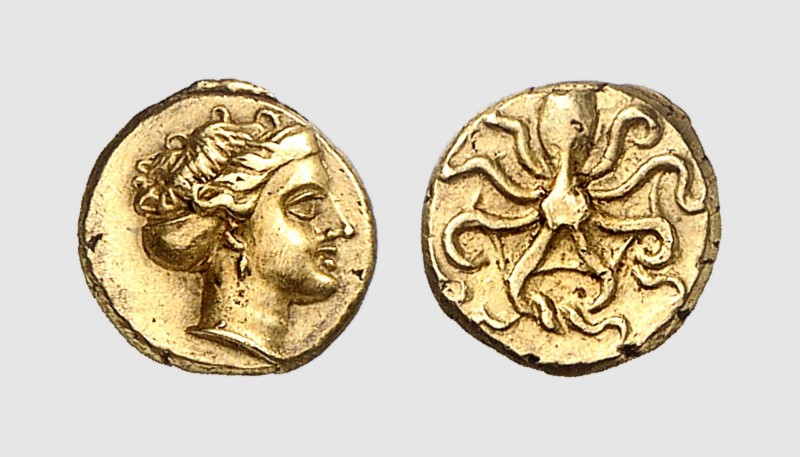 Sicily. Syracuse. 310-305 BC. EL 5 Litrae (0.74g, 11h). Bérend 6, 23 (same dies)...