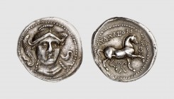 Paeonia. Audoleon. 315-286 BC. AR Tetradrachm (12.59g, 8h). Luynes 1718; Prospero 324. Attractively toned. Perfectly centered and struck on a broad fl...
