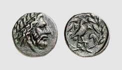 Elis. Olympia. 250-240 BC. Æ Half (2.96g, 1h). BMC 143; BCD 287 (this coin). Superb dark brown patina. Extremely fine. From a European private collect...