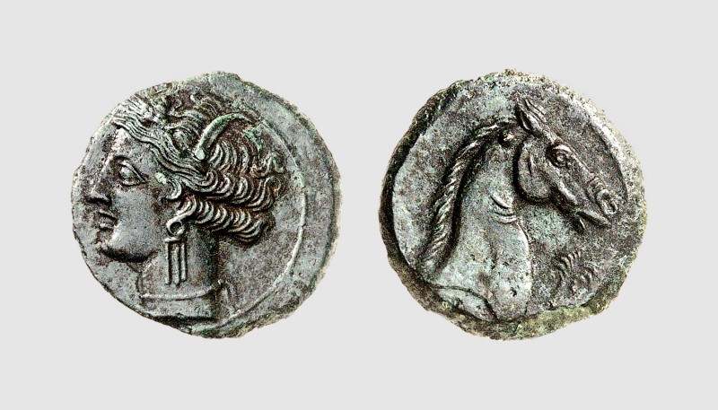 Zeugitania. Carthage. 300-270 BC. Æ (3.86g, 7h). Müller 305; SNG Copenhagen 175....