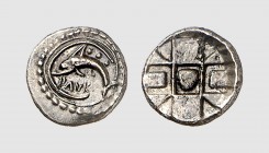 Sicily. Zankle. 500-490 BC. AR Hemilitra (0.32g). Gielow -; SNG Lloyd -. Attractively toned. Exceptional for issue. Choice extremely fine. From a Euro...
