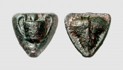 Sicily. Selinos. 450-440 BC. Æ Onkia (4.35g, 12h). Calciati 10; MAST 45 (this coin). Lovely dark green patina. Extremely fine. From a European private...