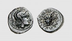 Thrace. Lysimachos. Lysimacheia. 306-281 BC. Æ (1.83g, 2h). Müller 12; SNG Copenhagen 1170. Superb glossy dark green patina. Exceptional for issue. Ex...
