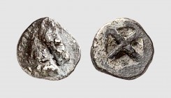 Macedon. Uncertain mint. 500-450 BC. AR Tetartemorion (0.16g). AMNG -; Rosen -. Old cabinet tone. Choice extremely fine. From a European private colle...