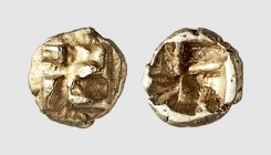 Ionia. Uncertain mint. 6th century BC. EL 1/48 Stater (0.32g). BMC -; Pozzi 2361. Lightly toned. Extremely fine. From a European private collection