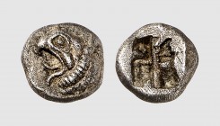 Ionia. Phokaia. 521-478 BC. AR Trihemiobol (1.56g). BMC 82; SNG von Aulock 2116. Lightly toned. Extremely fine. From a European private collection; Tr...