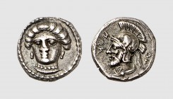 Cilicia. Tarsos. 378-372 BC. AR Obol (0.79g, 4h). SNG Levante 89 (this coin); SNG France 305. Old cabinet tone. Well-centered. A charming coin. Good v...