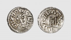 France. Louis the Pious. Arles. 814-819. AR Obol (0.76g, 3h). Prou -; Depeyrot 60. Attractively toned. Slightly wavy flan. Exceptional for issue. Choi...