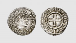 France. Robert. Chinon. 920-923. AR Denier (1.34g, 6h). PA 1669; Depeyrot 322. Attractively toned. A lovely coin. Choice extremely fine. From a Europe...