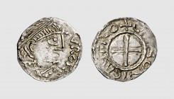 France. Robert. Chinon. 920-923. AR Denier (1.35g, 9h). PA 1669; Depeyrot 322. Lightly toned. Minor areas of weakness, otherwise, choice extremely fin...