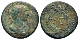 Trajan. A.D. 98-117. AE semis 
Condition: Very Fine

Weight: 7,77 gr
Diameter: 22,75 mm