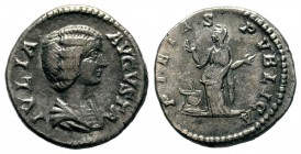 Julia Domna (193-217 AD). AR Denarius
Condition: Very Fine

Weight: 3,25 gr
Diameter: 18,50 mm