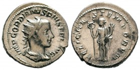 Gordian III AR Antoninianus. Rome, AD 241-243.
Condition: Very Fine

Weight: 4,79 gr
Diameter: 22,60 mm