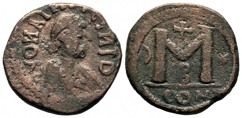 Justinian I. AE Follis, 527-565 AD. Reversed Letters RARE!
Condition: Very Fine
...