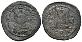 Justinian I. AE Follis, 527-565 AD.
Condition: Very Fine

Weight: 23,17 gr
Diameter: 39,20 mm