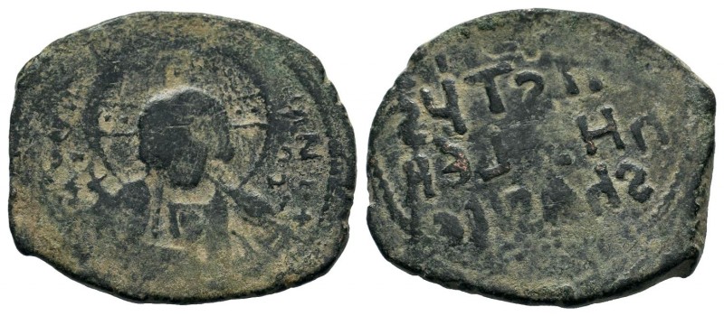 Byzantine Anonymus Follis, Ae , Bust of Christ 
Condition: Very Fine

Weight: 11...