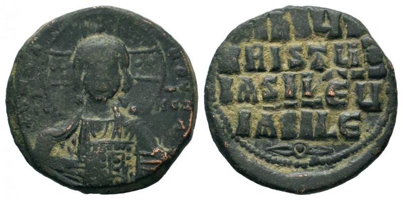 Byzantine Anonymus Follis, Ae , Bust of Christ 
Condition: Very Fine

Weight: 11...