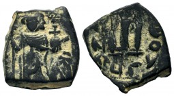 Arab-Byzantine Cut Coins Ae.
Condition: Very Fine

Weight: 4,81 gr
Diameter: 18,80 mm