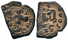 Arab-Byzantine Cut Coins Ae.
Condition: Very Fine

Weight: 4,11 gr
Diameter: 24,65 mm