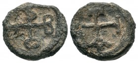 Byzantine Lead Seal, Pb
Condition: Very Fine

Weight: 6,90 gr
Diameter: 17,15 mm