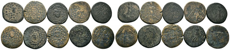 A mixed Lot of 10 Ancient Coins,About fine to about very fine. LOT SOLD AS IS, N...