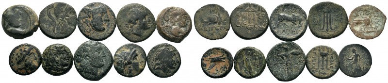 A mixed Lot of 10 Ancient Coins,About fine to about very fine. LOT SOLD AS IS, N...